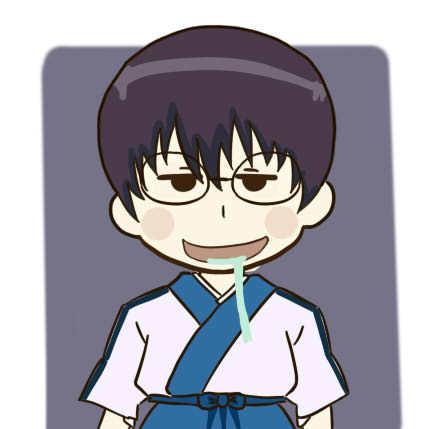 志村新八流口水萌头像