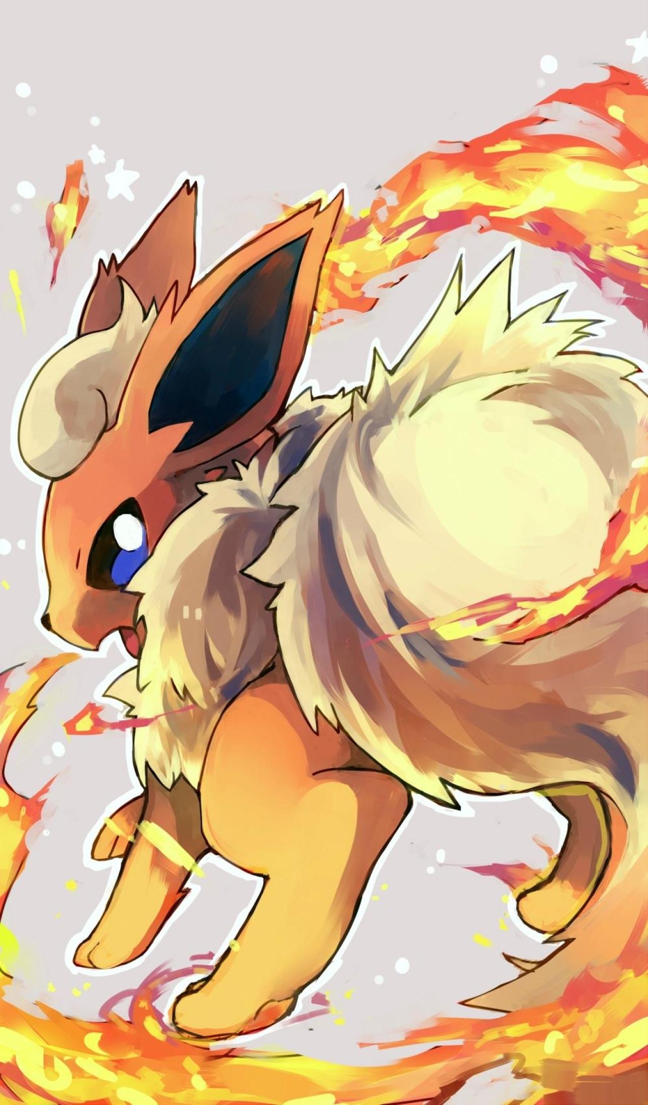 口袋妖怪伊布进化型火精灵手机壁纸