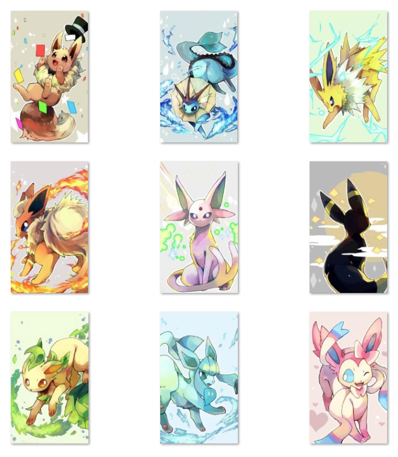 口袋妖怪伊布家族萌系手机壁纸 预览图