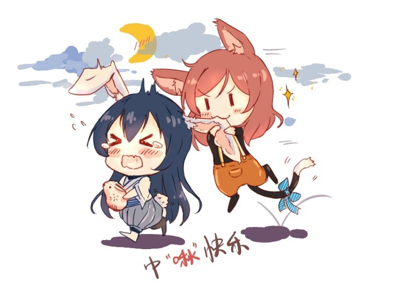 玉兔萌化 中秋贺图 7海同学又画