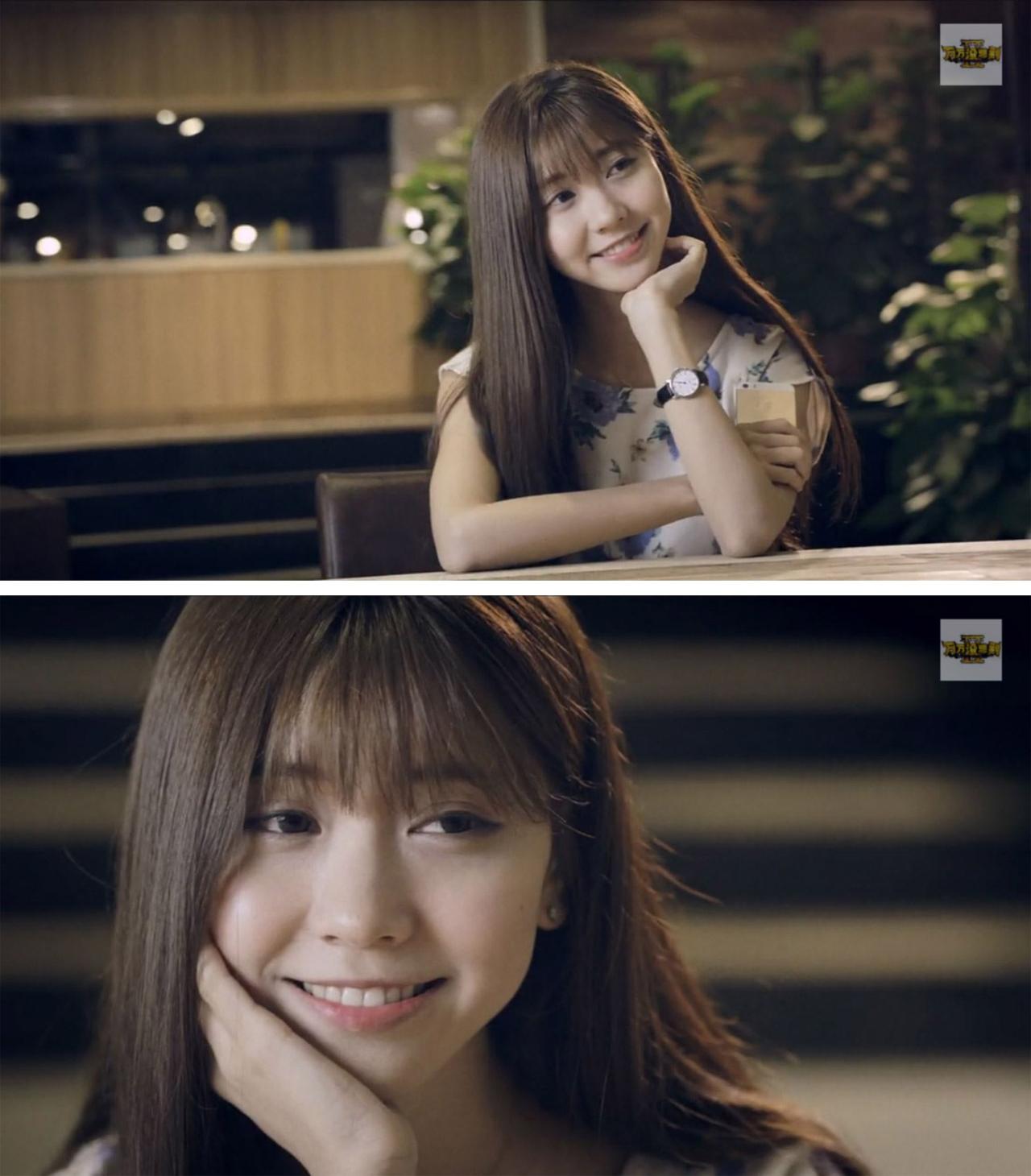 李梦颖在《万万没想到》贴膜歌中萌萌哒的表情 两张