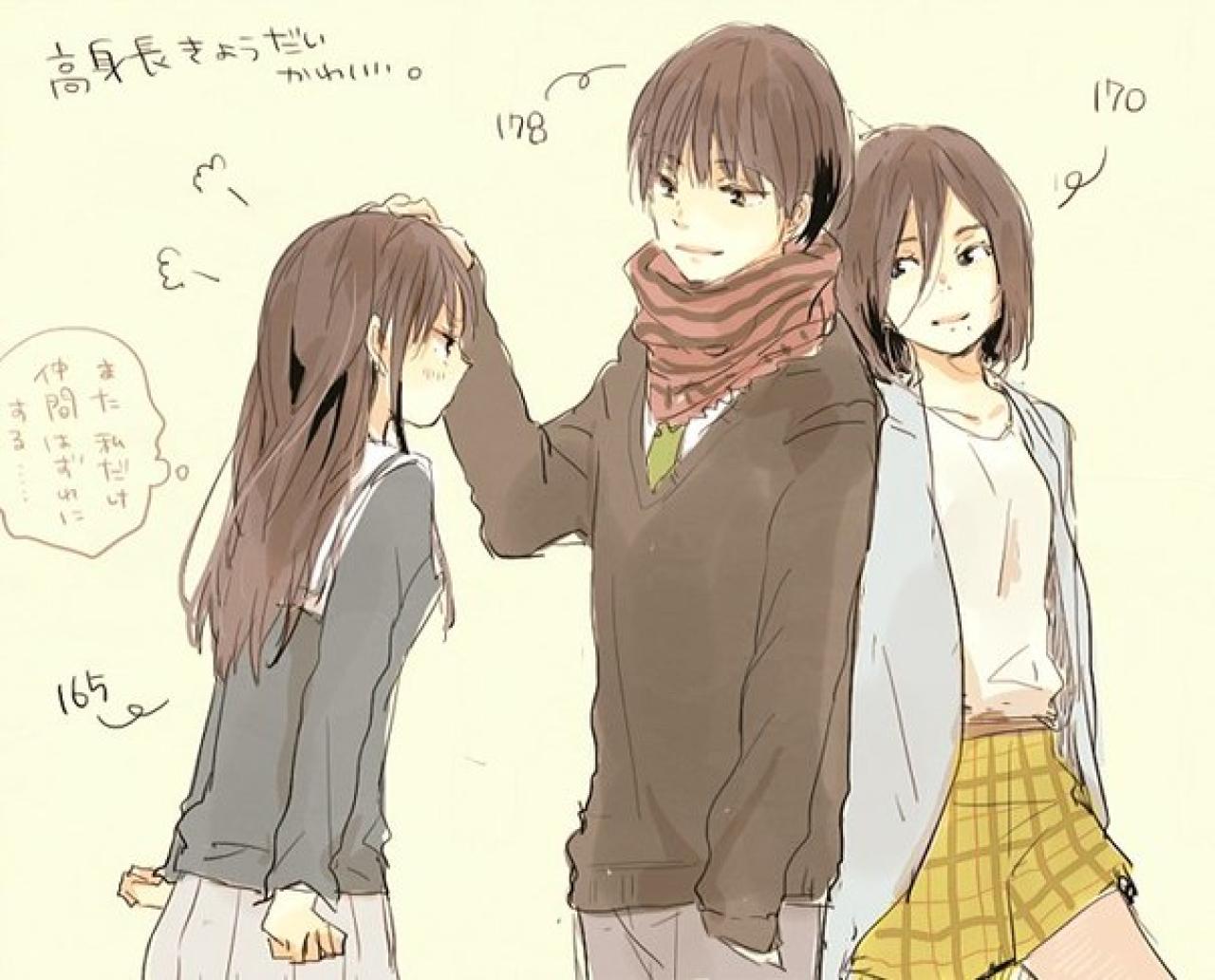 178cm男生和170cm女生在一起，165cm的女生很生气，男生摸头让她不要生气。这个告诉我们，在意个头的男生，你要先有178cm。