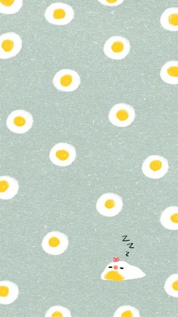 打瞌睡的煎蛋手机壁纸