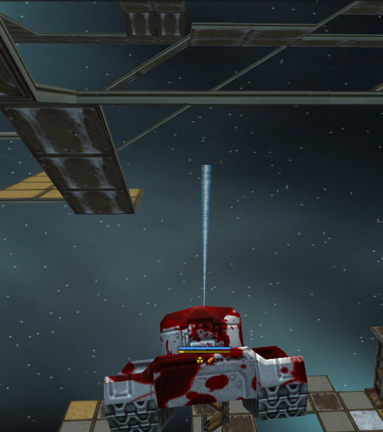 3D坦克疯狂思维空间，维京开加速，使用激光平稳降落到底层平台。