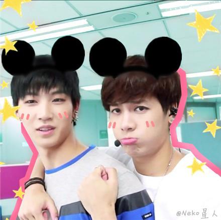 GOT7王嘉尔熊猫耳朵撅嘴卖萌头像