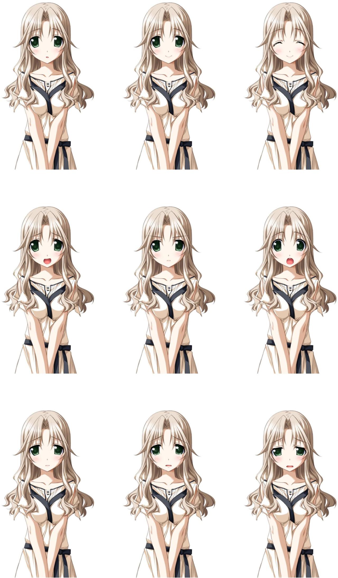 明日的七海和你相逢瑠璃子米色连衣裙人物立绘拼图 上部分