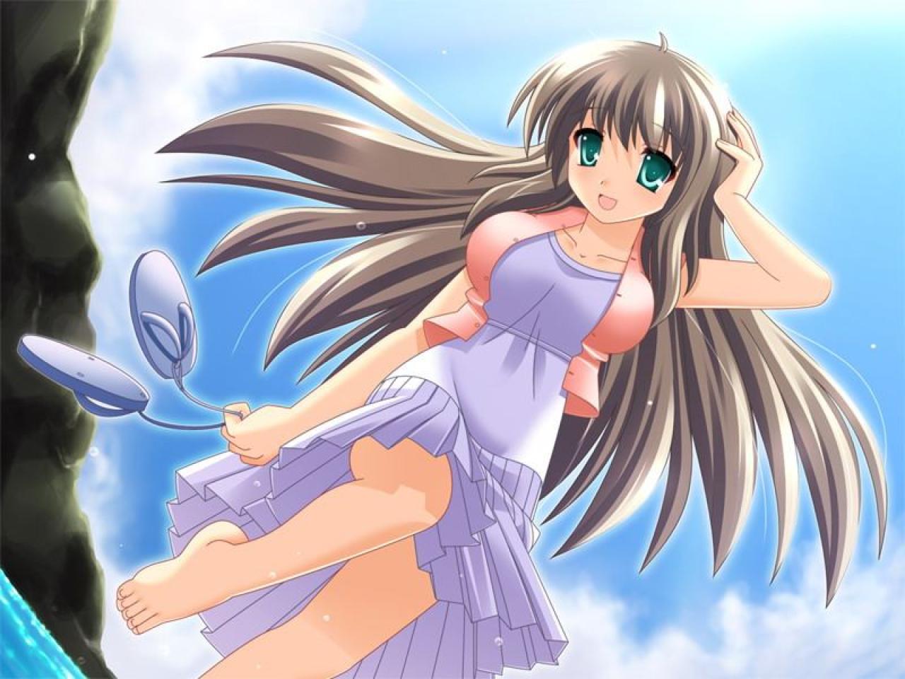 岬春那脱掉鞋子，走到海里