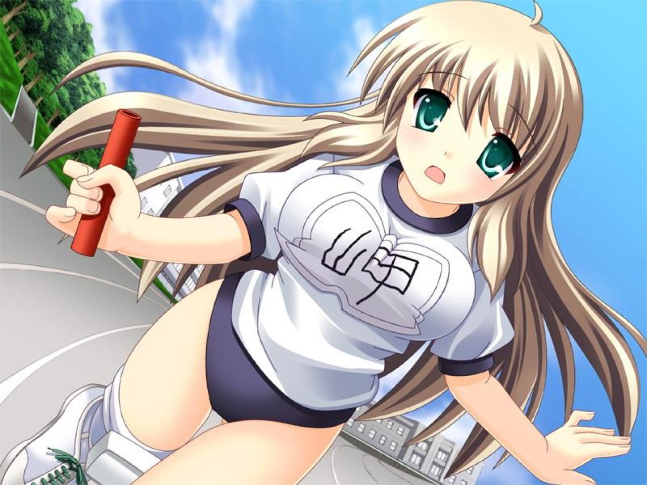 岬春那在运动会跑步接力