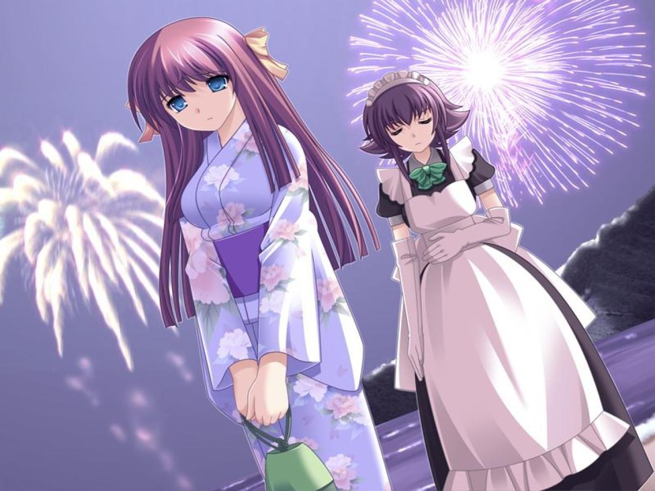 姫ノ宫深晴失落的神情和女仆かりん