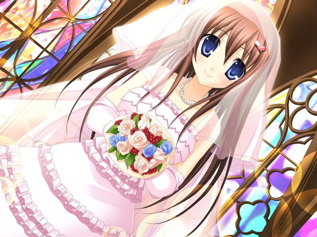 远山泉水捧着手捧花在教堂