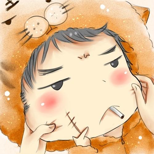 盗墓笔记王胖子捏脸Q版头像：叼着烟头，鄙视的神情