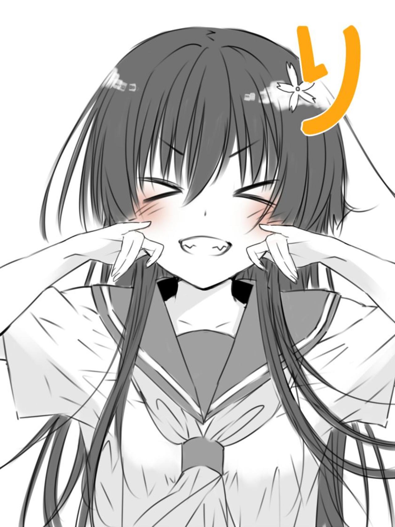 佐天泪子眯眼戳脸卖萌：り