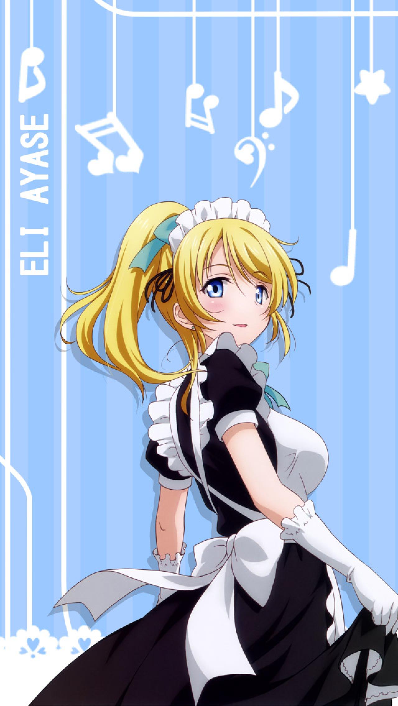 绚濑绘里蓝色音符手机锁屏壁纸