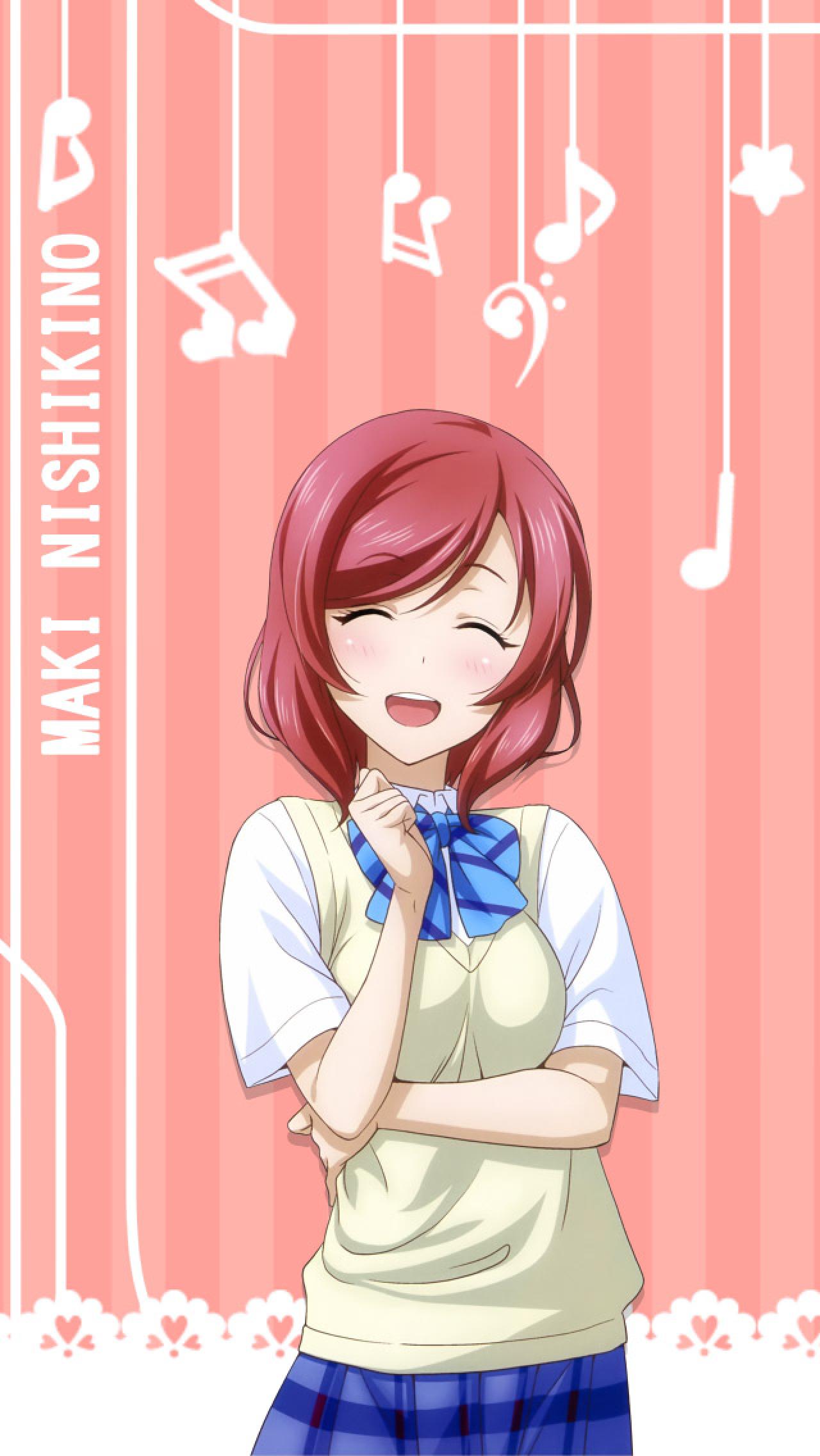 西木野真姬红色音符手机锁屏壁纸