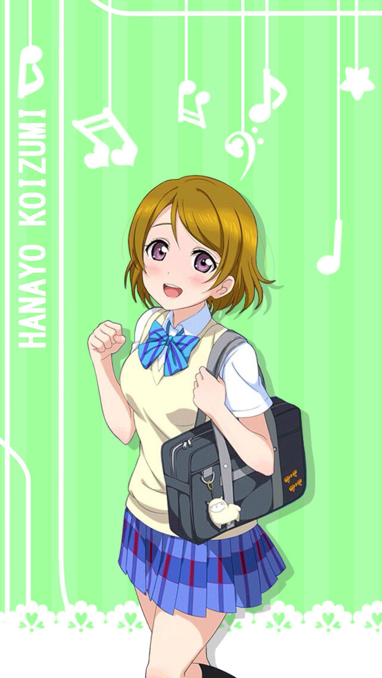 小泉花阳挎包青绿色音符手机锁屏壁纸