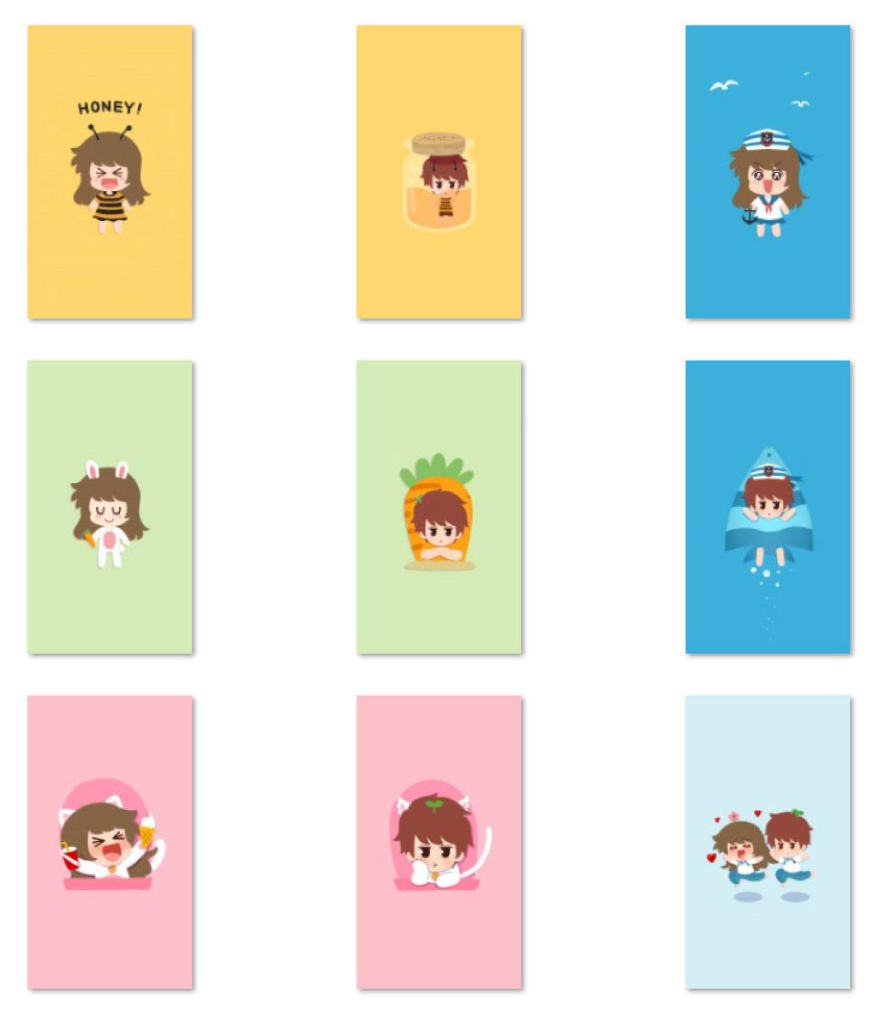 妮玛和王小明纯色情侣锁屏壁纸 预览图