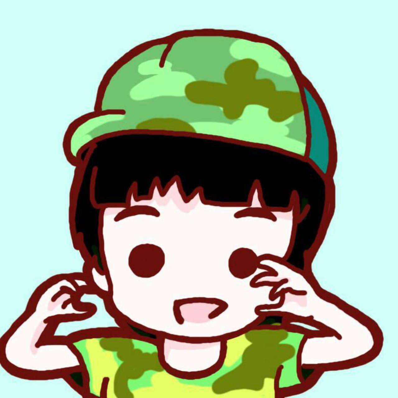 吴费曼feynman穿着迷彩服的萌头像