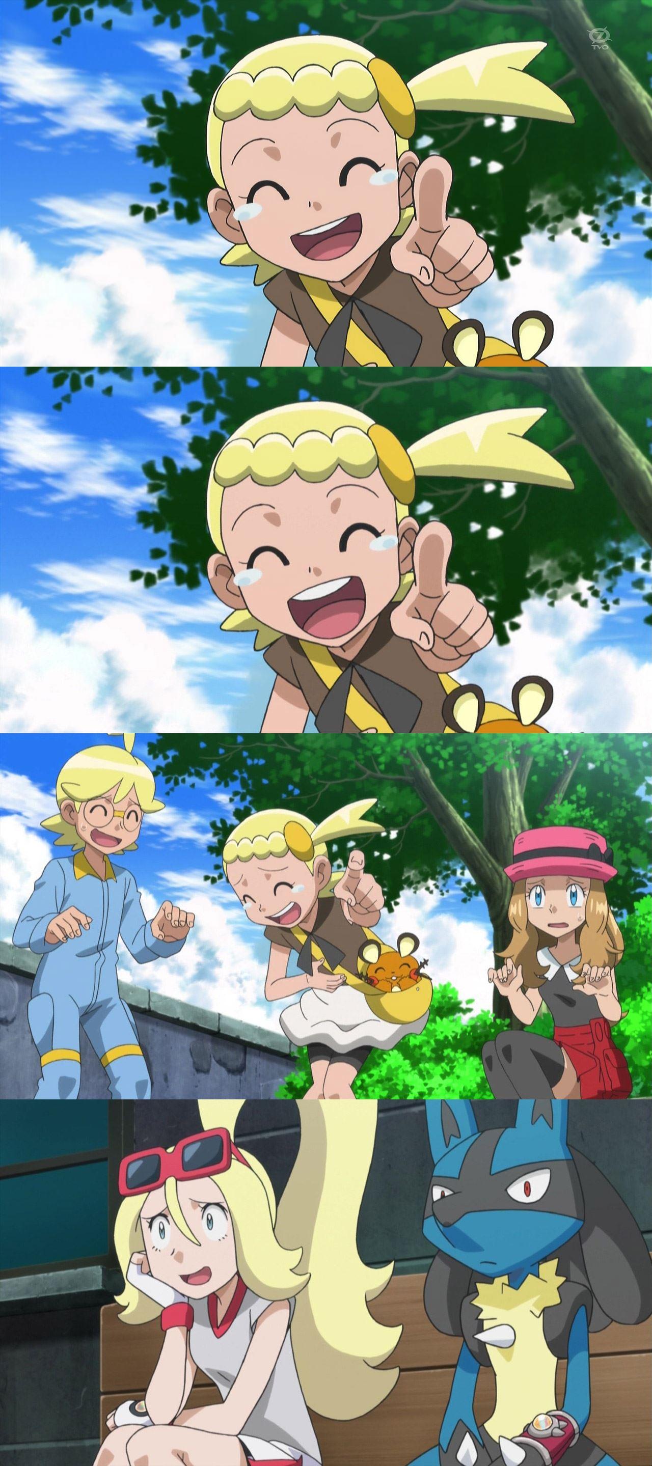 柚丽嘉、莎莉娜、可尔妮、希特隆对小智节奏舞步的态度