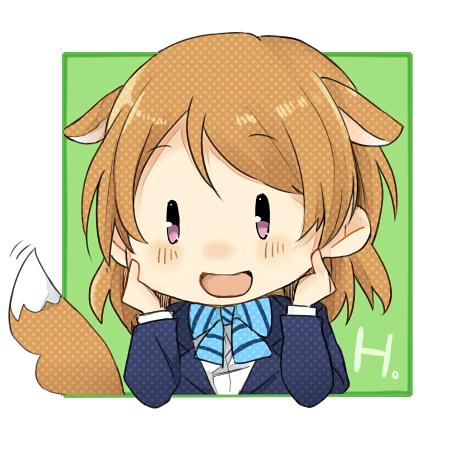 双手捧着脸的小泉花阳小狐狸头像