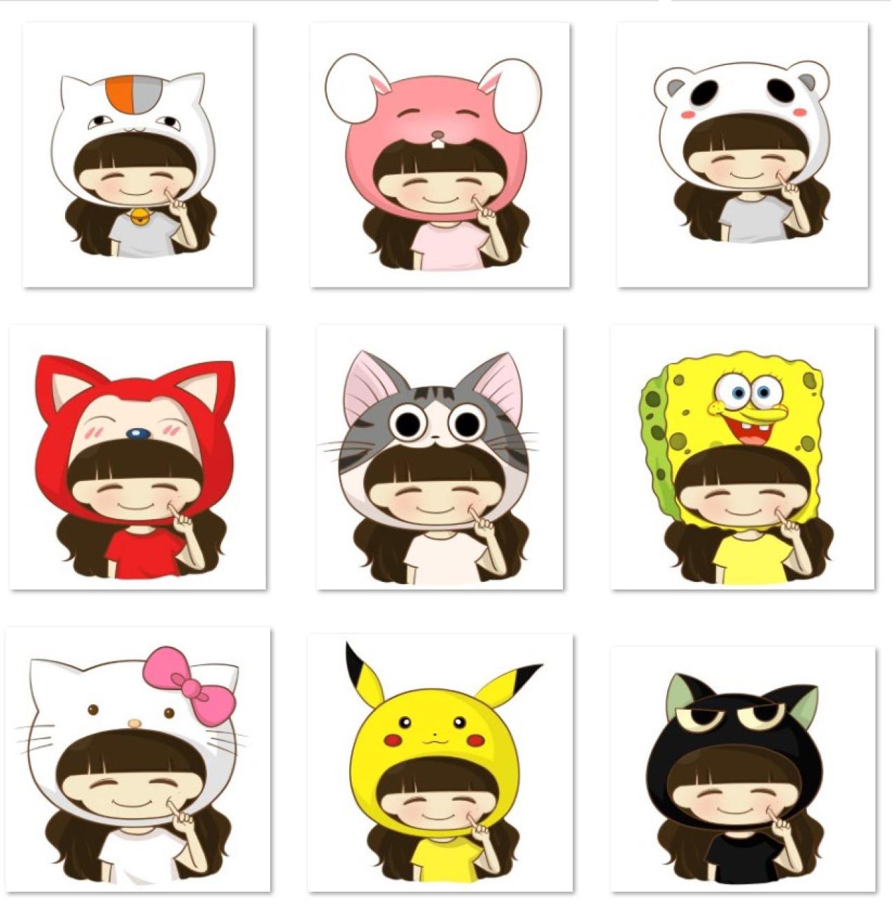 小希动漫人物帽子戳脸萌头像 预览图