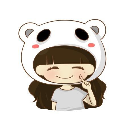 戴着白色小熊帽子的小希戳脸头像