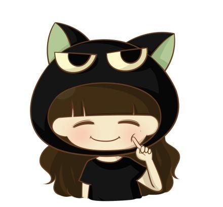 戴着黑色猫咪帽子的小希戳脸头像