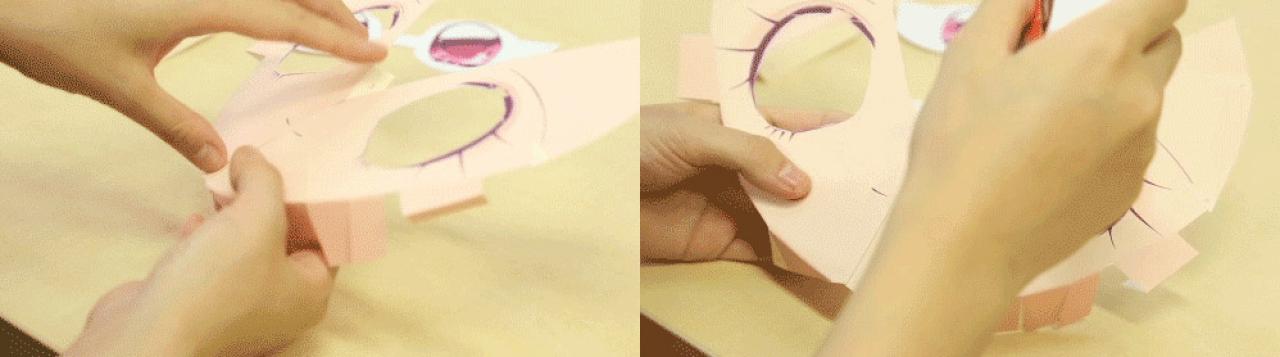 2.5次面具制作第四步：粘贴两侧脸颊