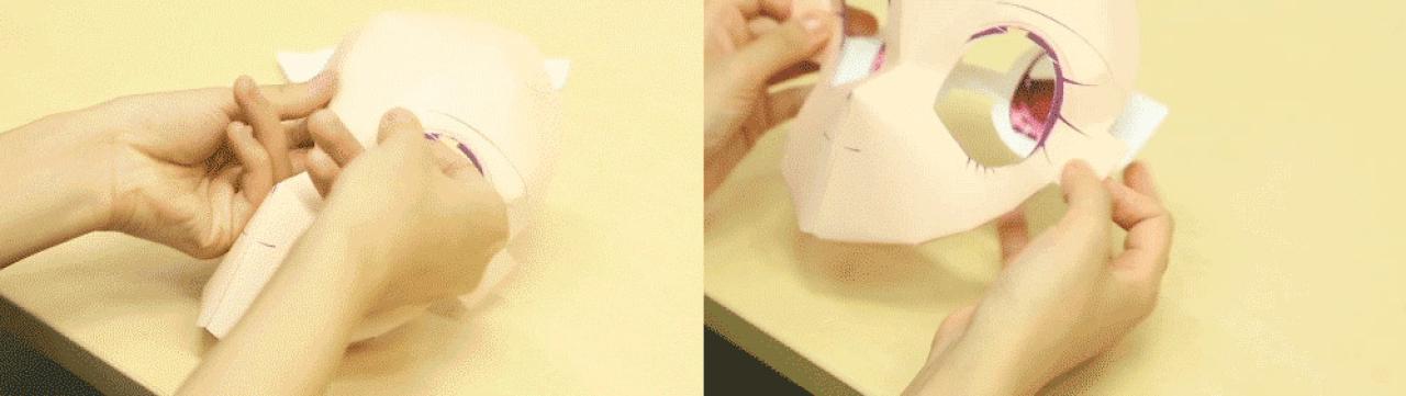 2.5次面具制作第六步：粘贴额头和眼睛