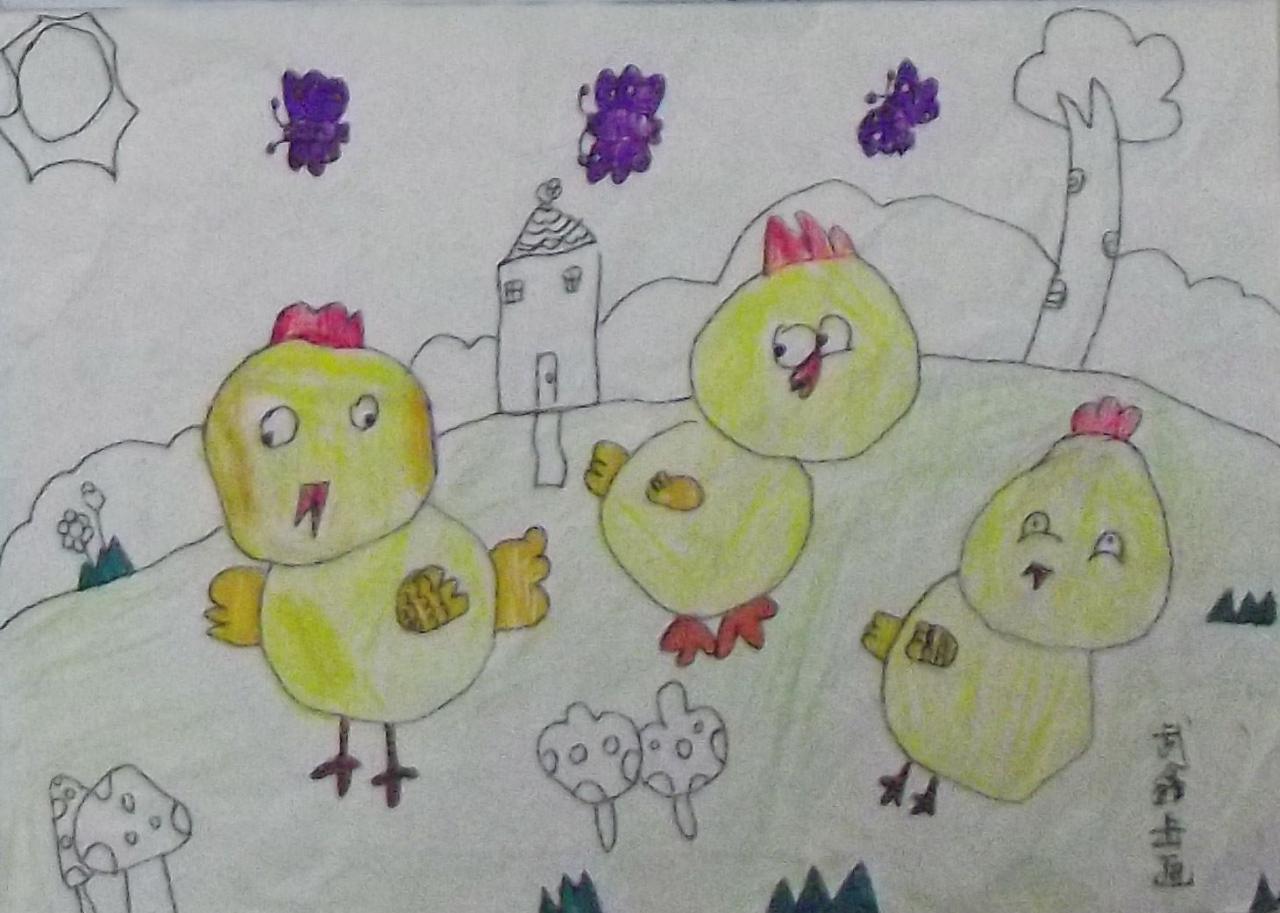 三只小鸡 武鑫岳画