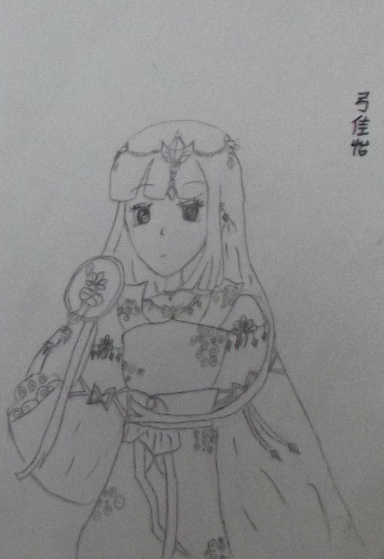 古装少女 弓佳怡画