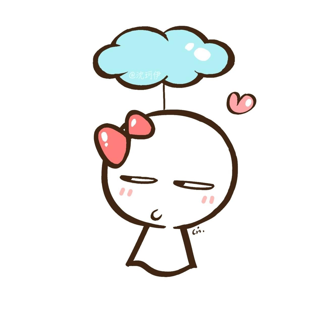 嘟嘴的晴天娃娃头像（女）