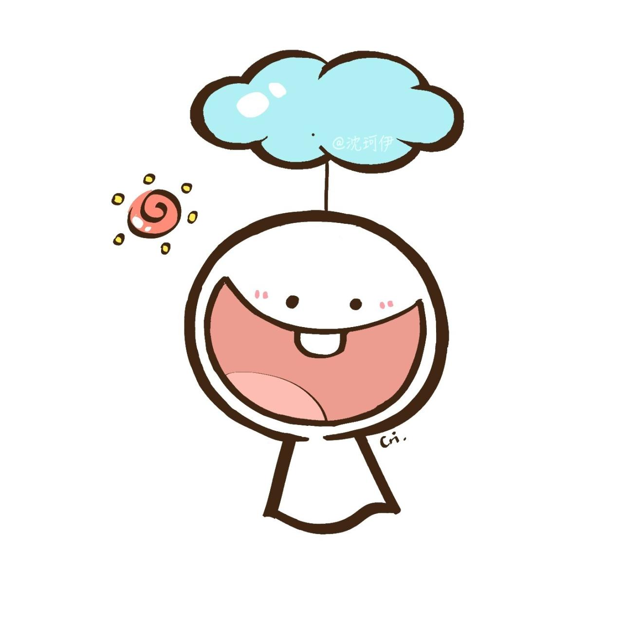 咧嘴大笑的晴天娃娃头像（男）