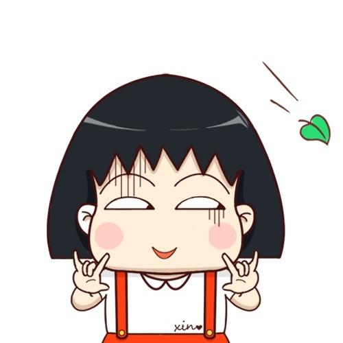 樱桃小丸子作I LOVE YOU手势 Q版头像