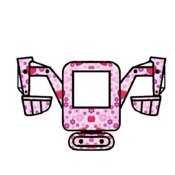 粉色鲜花迷彩款挖掘机头像