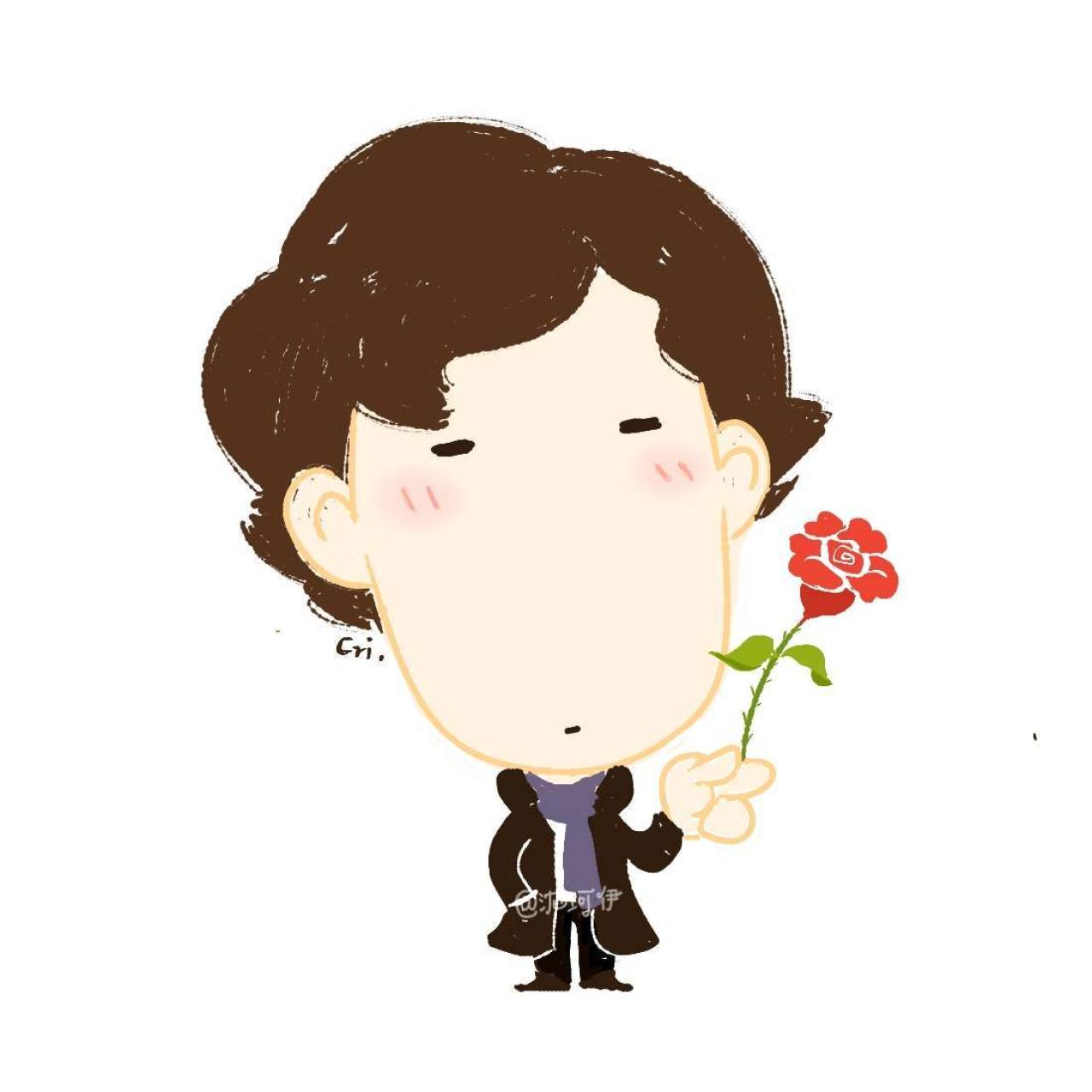 《进击的巨人》利威尔兵长拿着玫瑰花的头像