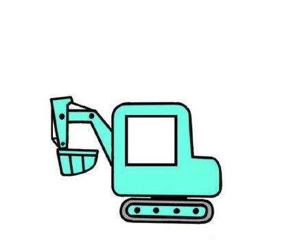 青色挖掘机相框头像