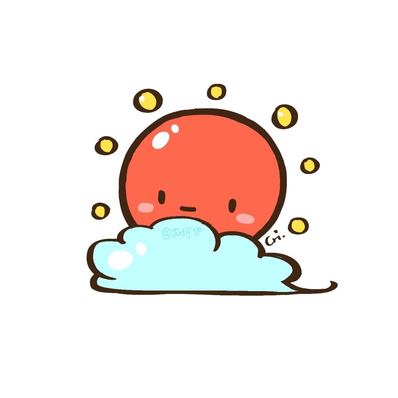 眼睛眯成一个点的太阳公公头像