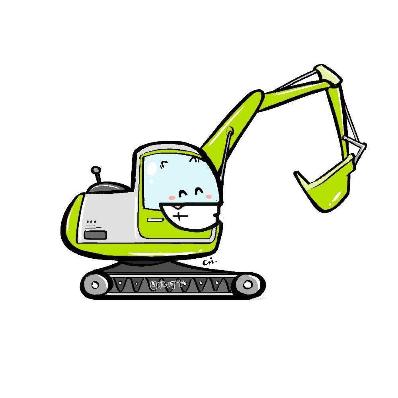 绿色挖掘机微笑头像