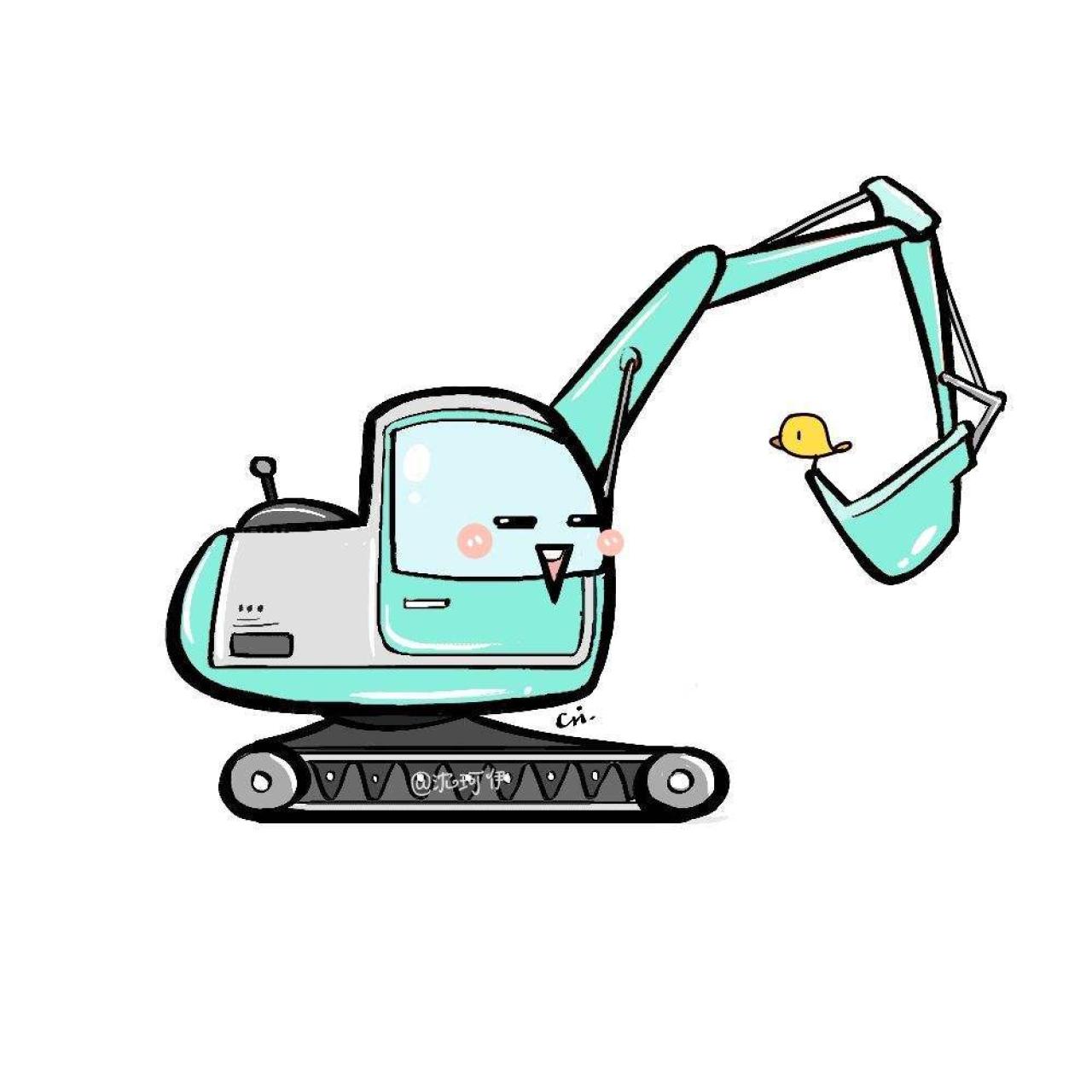 蓝色挖掘机和小鸟说话头像