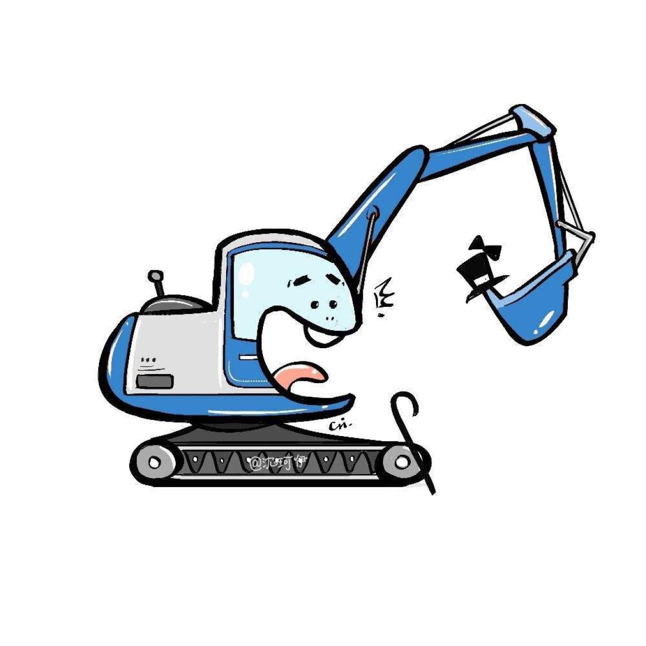 深蓝色挖掘机变魔术头像
