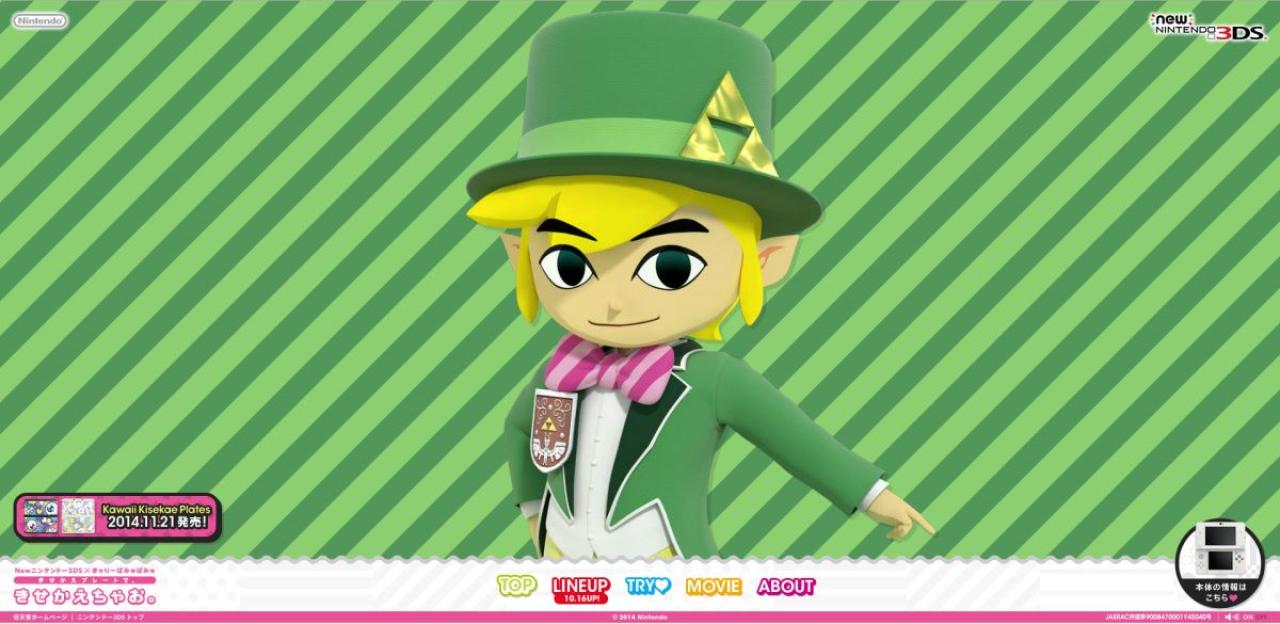 任天堂人气角色《塞尔达传说：风之杖HD》的萌版卡通林克