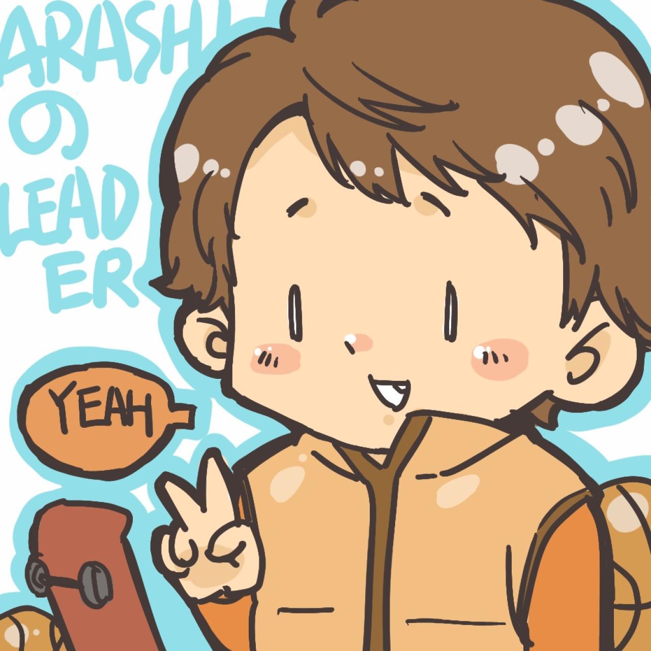 卡通智君玩完画板作剪刀手势头像