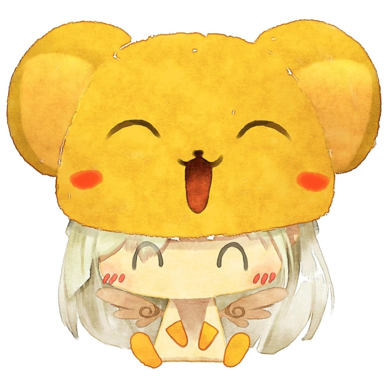 情侣头像女用：阿渣的女朋友戴着小可帽子大头头像