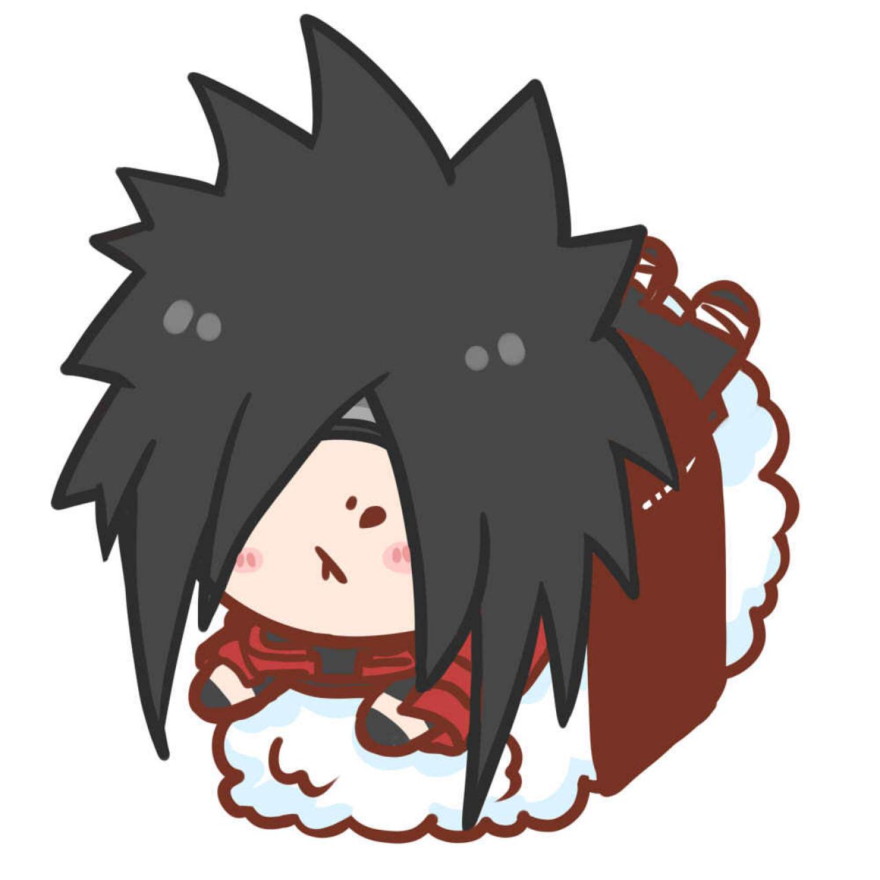 红白衣服，黑色头发的宇智波鼬寿司头像