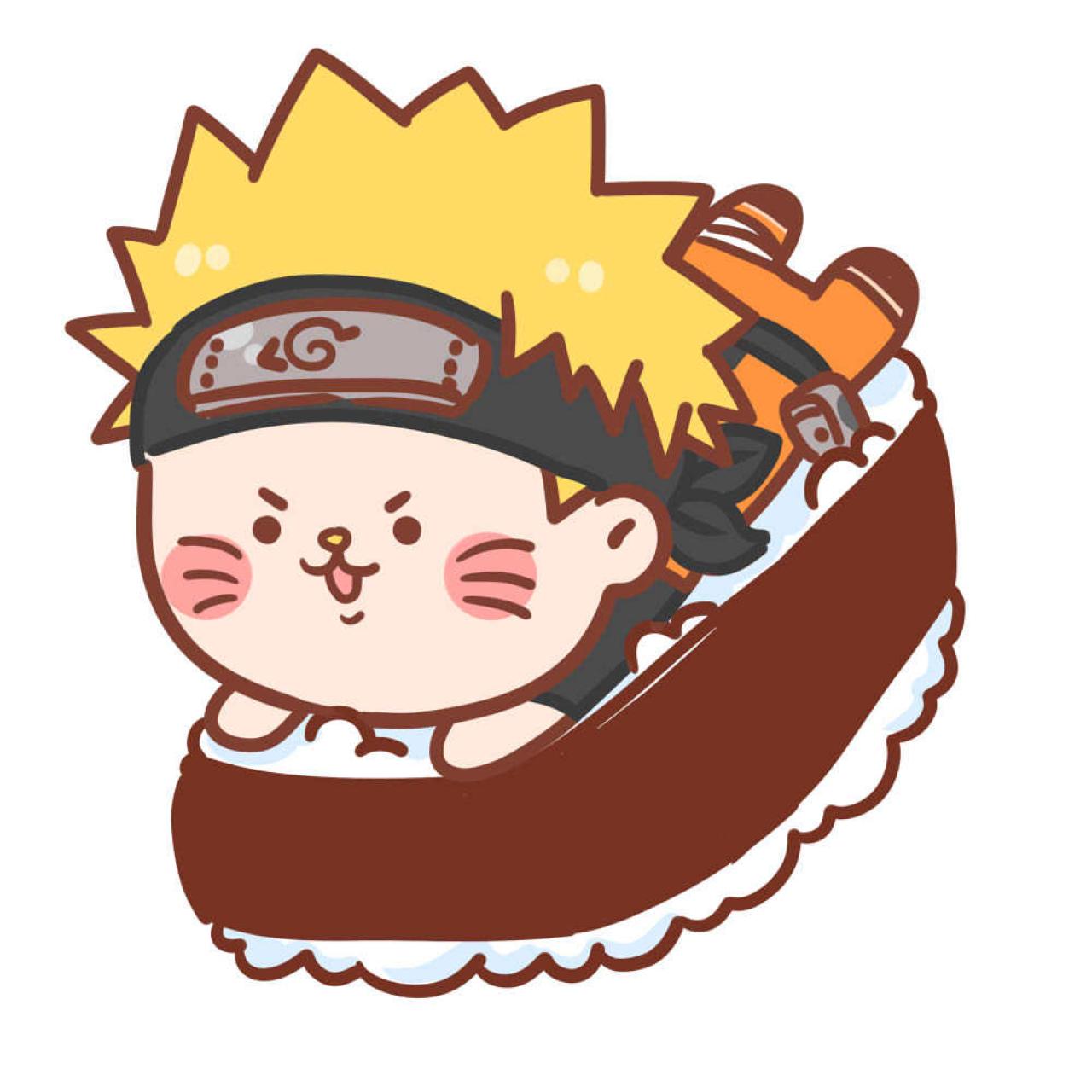 漩涡鸣人扮小猫卖萌寿司头像