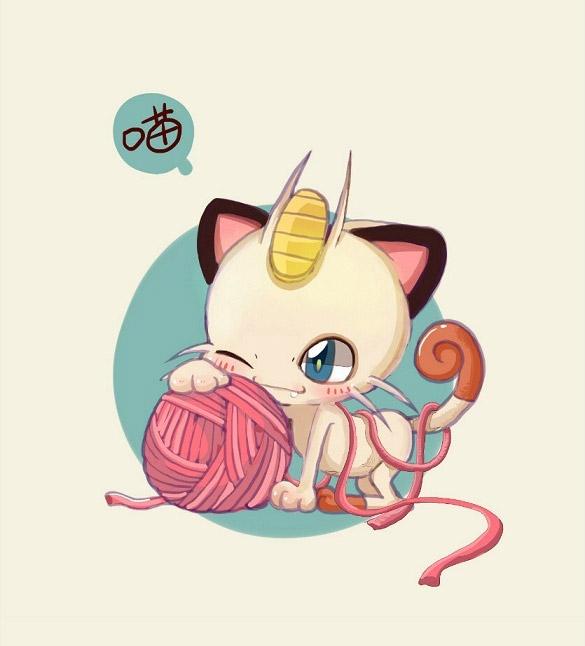 喵喵玩着毛线球的头像：喵