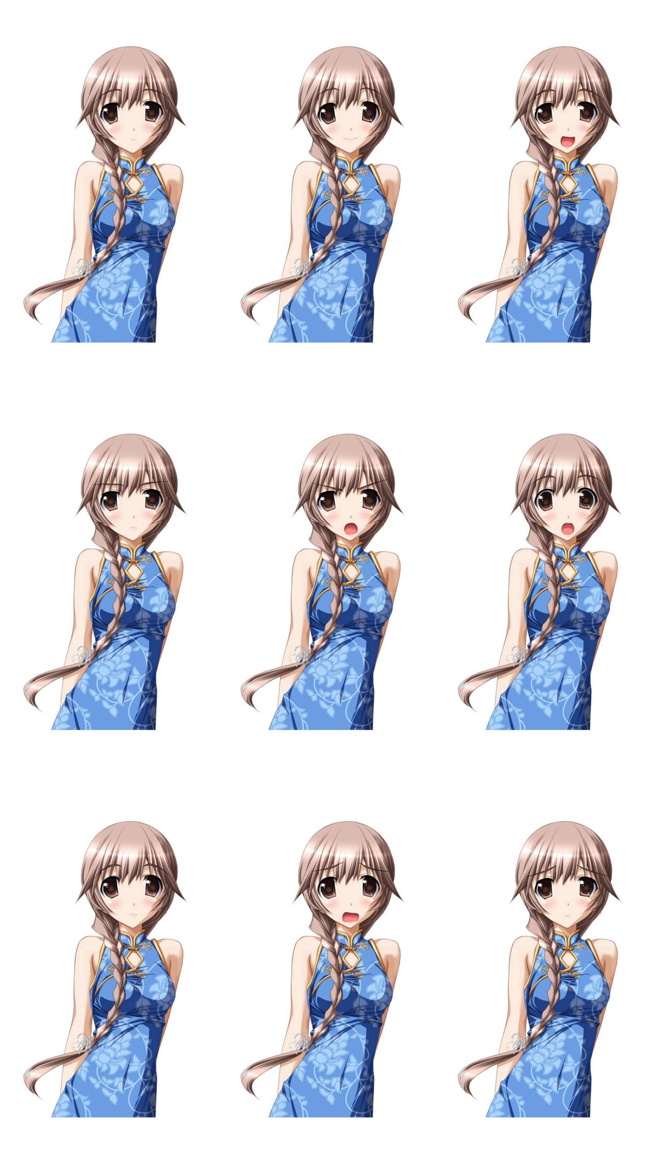 明日的七海和你相逢七海美菜旗袍长马尾辫人物立绘 预览图