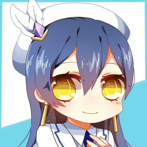 园田海未微笑黄色大眼睛头像