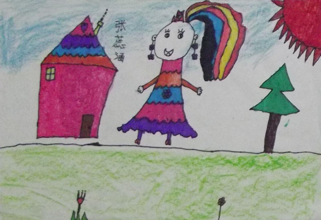 长发女孩 张蕊涵画