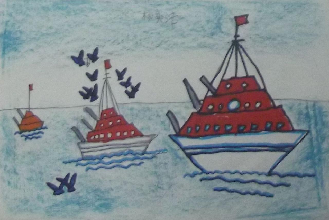 炮艇编队 杨奕洁画